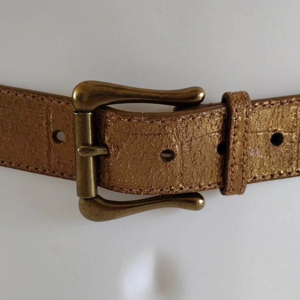 Guess Mixed Metals Leather Studded Belt S